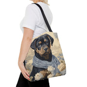 Rottweiler Elegance Tote Bag with Floral and Vintage Charm