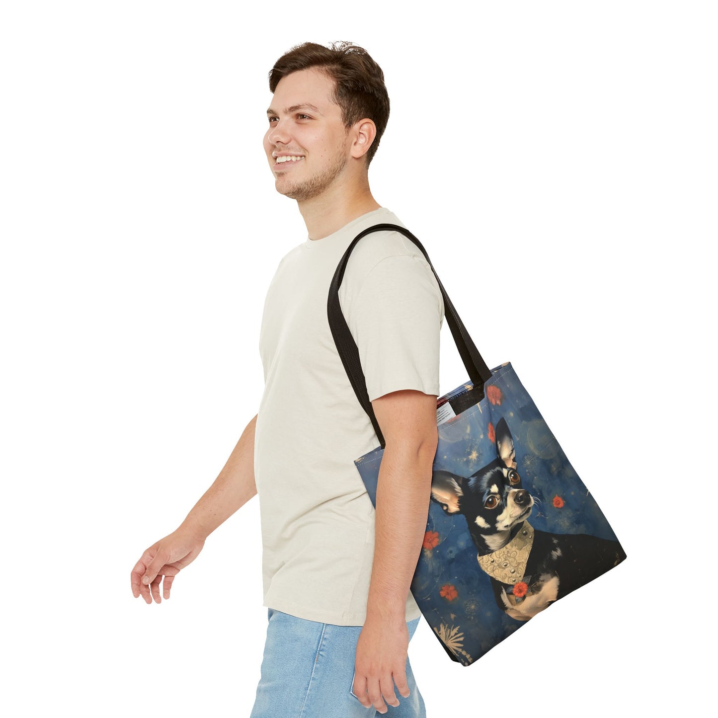 Chihuahua Galaxy Bloom Tote Bag, Artistic Eco-Friendly Market Bag for Dog Lovers