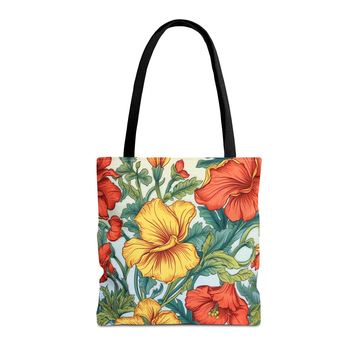 Hibiscus Blooms Eco-Friendly Tote Bag, Vibrant Floral Design for Market Trips