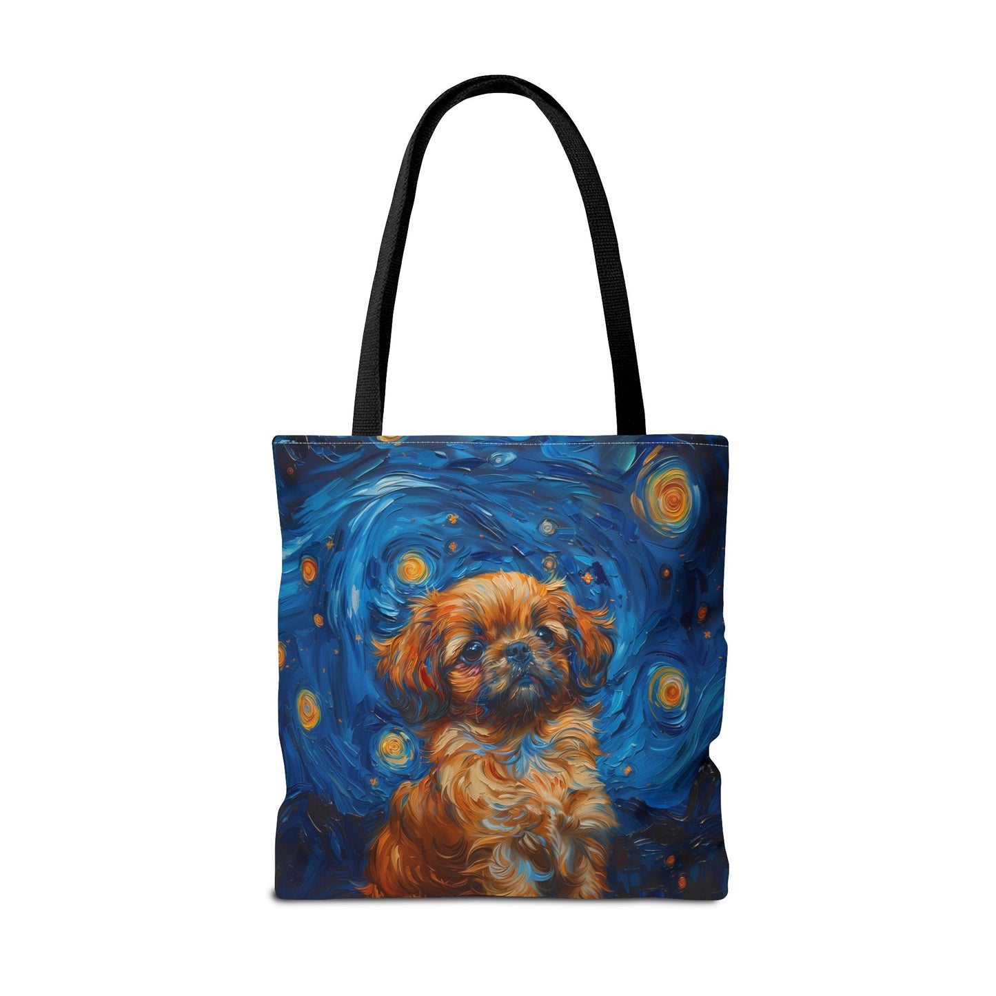 Starry Night Shih Tzu Canvas Tote Bag - Artistic Eco-Friendly Design