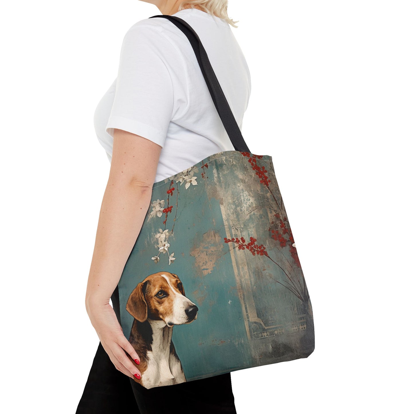 Beagle Blossom Tote Bag, Eco-Friendly Canvas for Dog Lovers