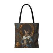 Baroque Bunny Art Tote Bag, Elegant Canvas for Market & Beach