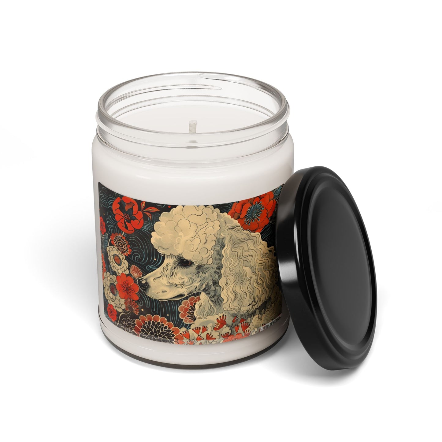 Elegant Poodle Candle – Floral Vintage Soy Gift for Pet Lovers