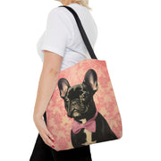 Chic French Bulldog Tote Bag – Pink Bowtie Art Design for Dog Lovers