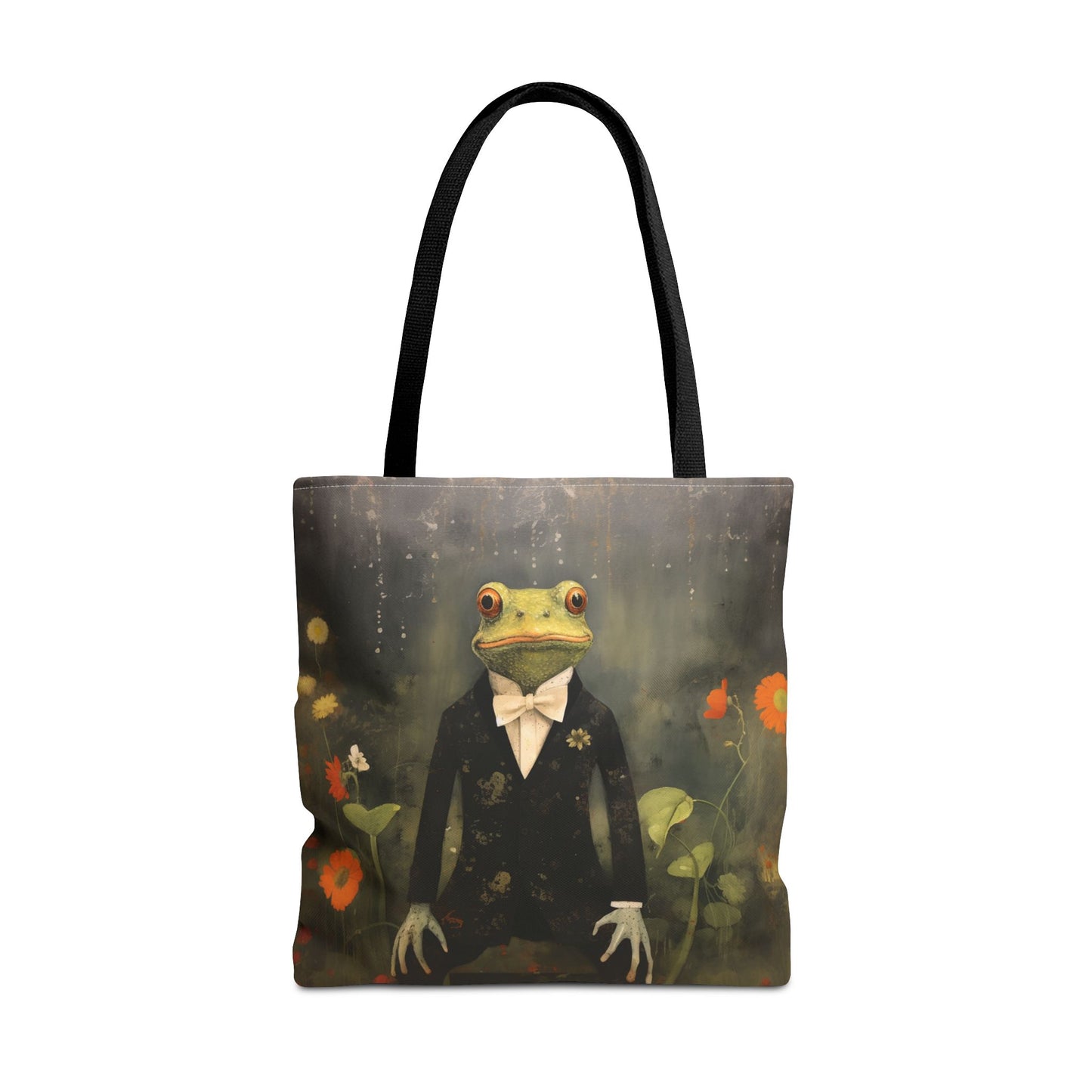 Frog Prince Canvas Tote Bag, Eco-Friendly Shopping Bag for Nature Lovers