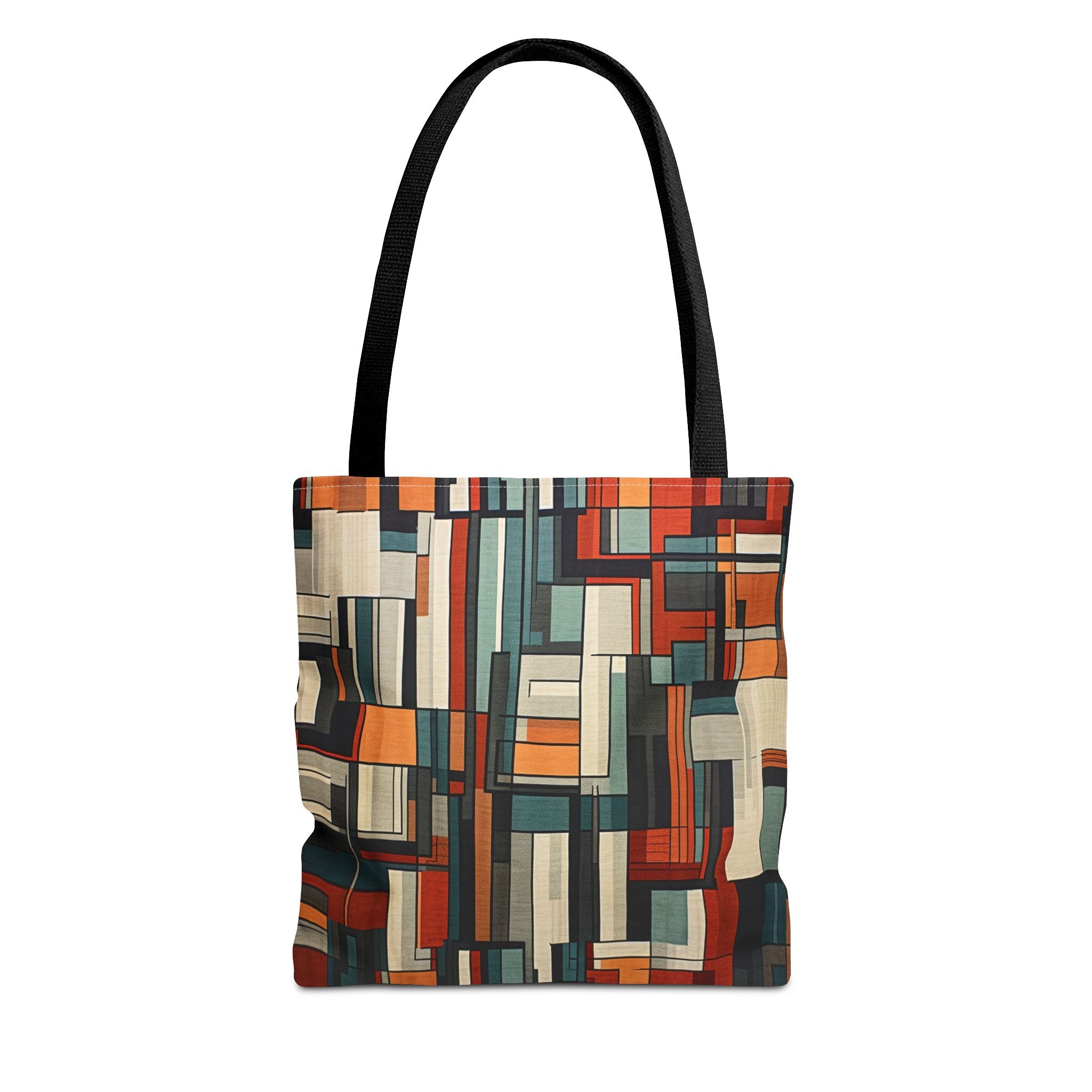 Geometric Abstract Art Canvas Tote Bag, Eco-Friendly Market Tote for Daily Use