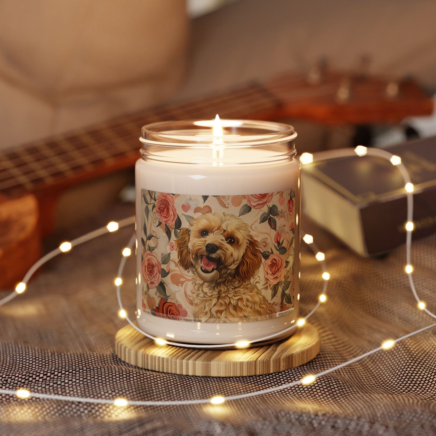 Labradoodle Vintage Rose Candle - Dog Lover Gift