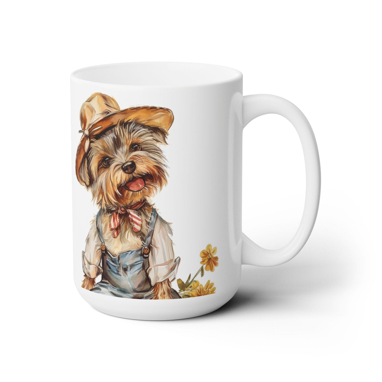 Yorkshire Terrier Farmhouse Mug – Adorable Yorkie Coffee Cup Gift