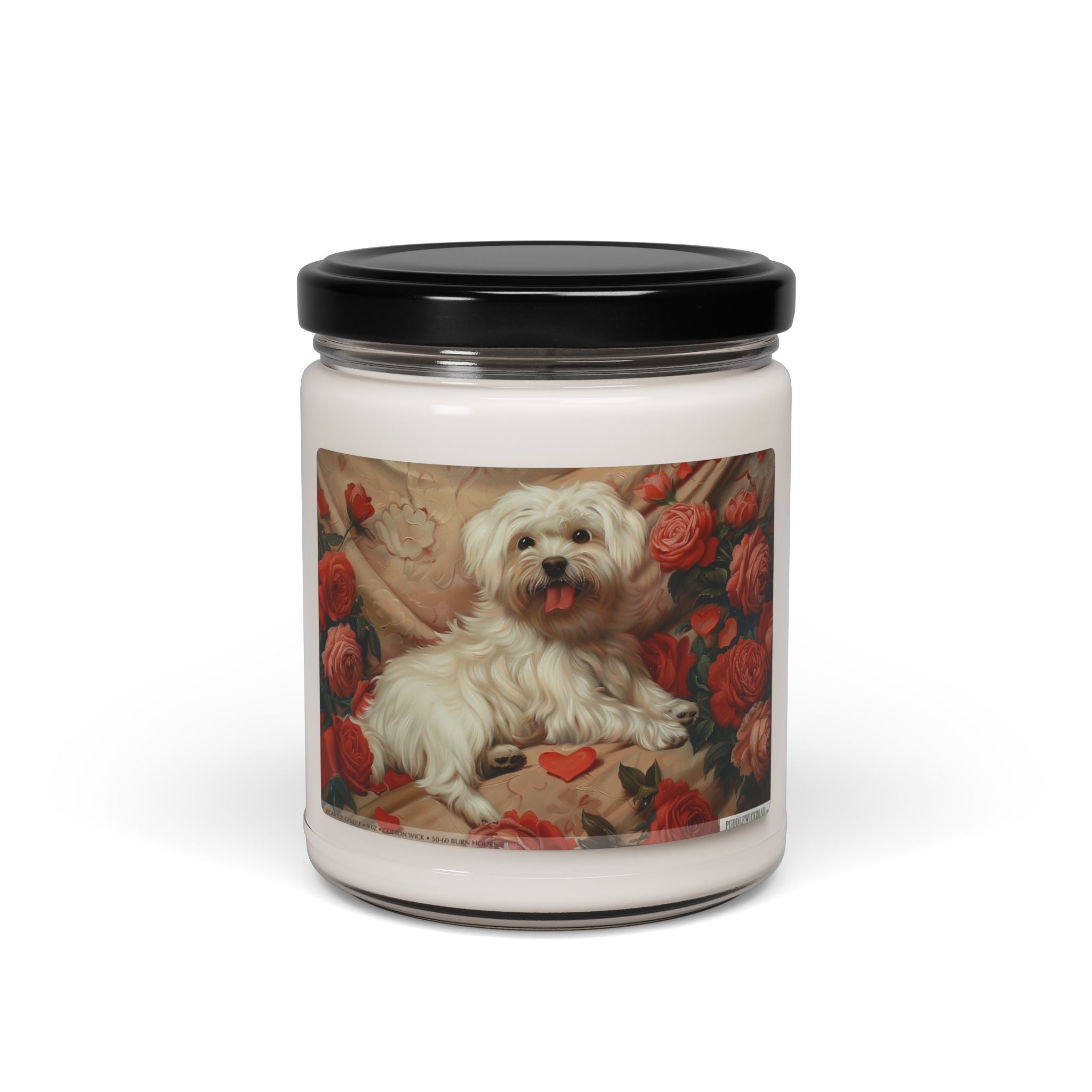 Maltese Rose Garden Candle for Dog Lovers and Pet Parents