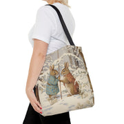 Winter Wonderland Rabbit Tote Bag, Eco-Friendly Canvas Gift