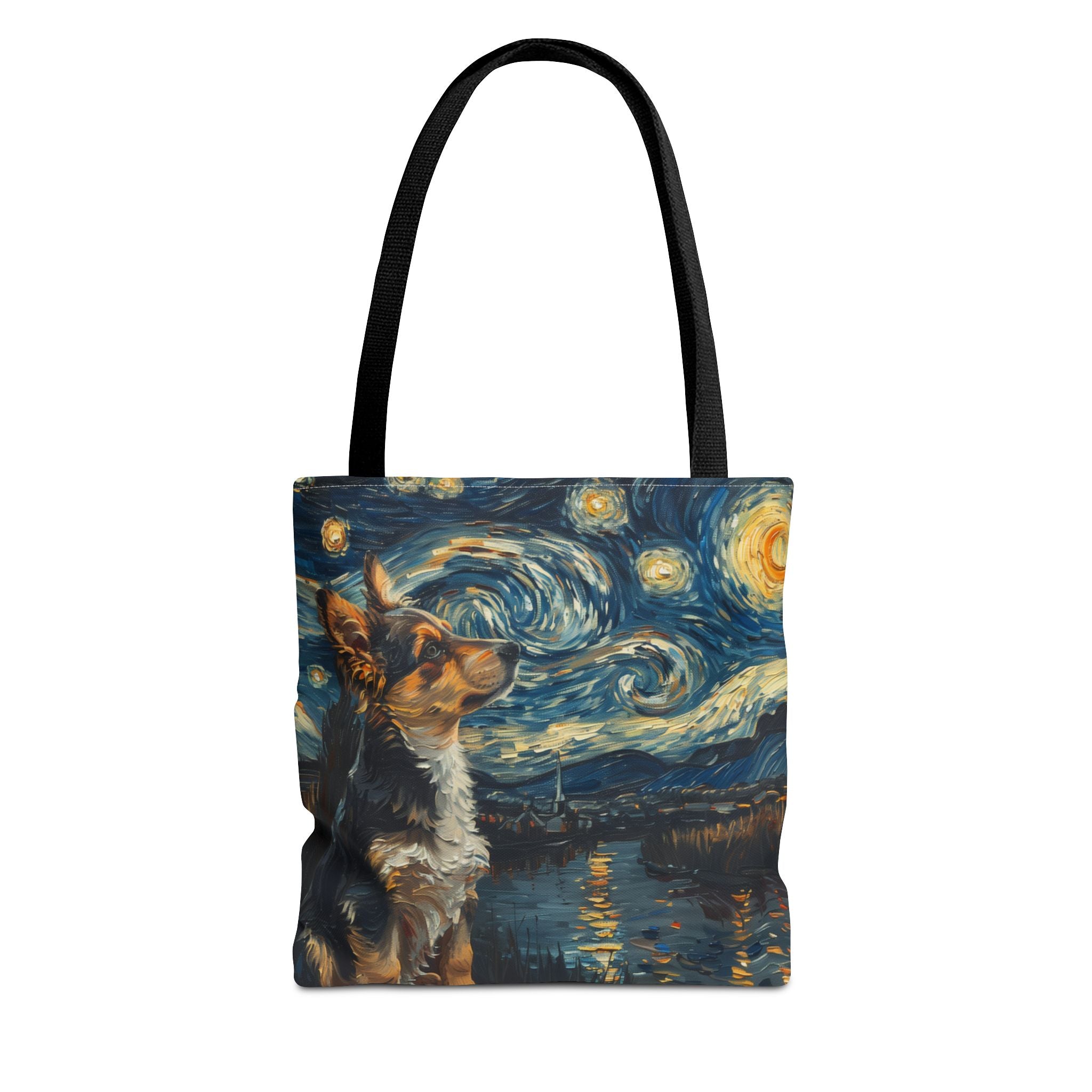 Starry Night Corgi Canvas Tote Bag, Eco-Friendly and Stylish Gift