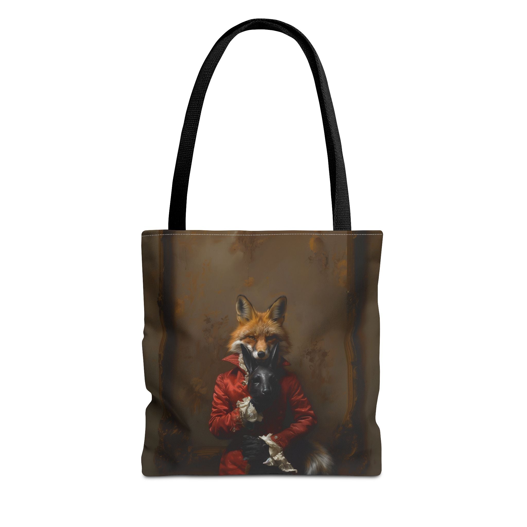 Elegant Red Fox Aristocrat Canvas Tote Bag - Eco-Friendly Animal Lover Gift