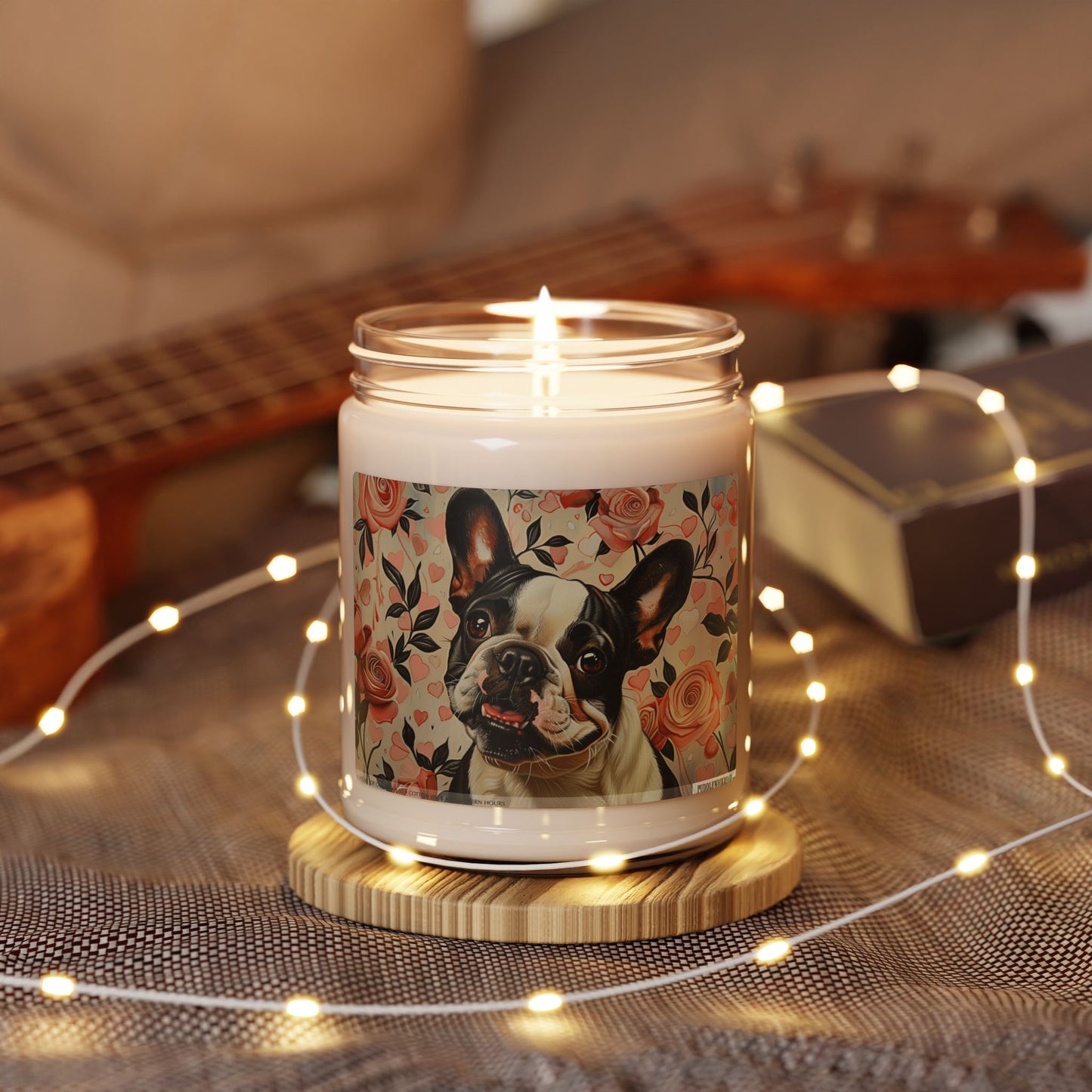 Frenchie Love Floral Candle – Pet Memorial & Dog Lover Gift