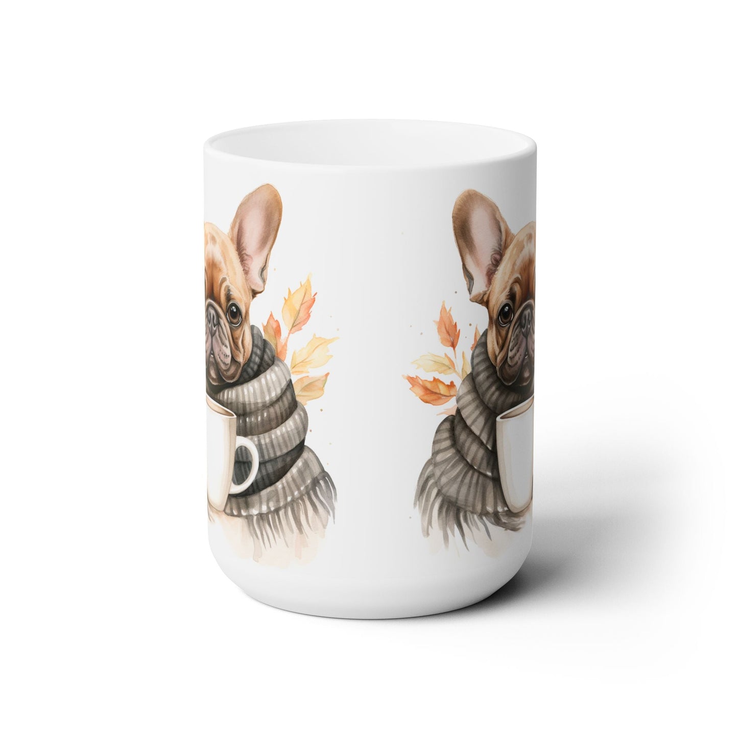 Frenchie Fall Cozy Mug - French Bulldog Autumn Coffee Cup