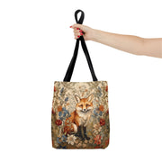 Floral Fox Canvas Tote Bag, Eco-Friendly and Nature-Inspired Accessory