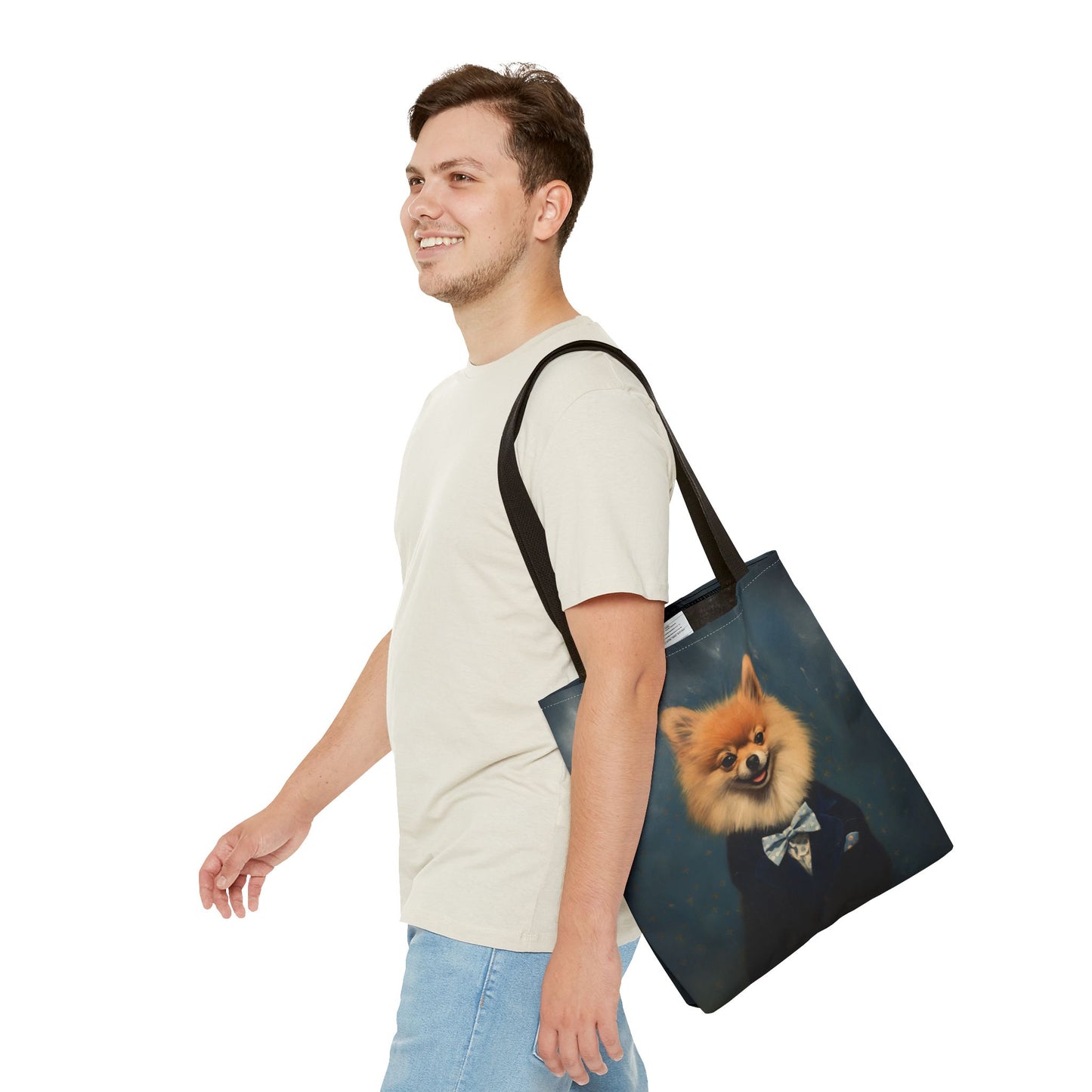 Pompous Pomeranian Tote Bag, Eco-Friendly Canvas for Pet Lovers