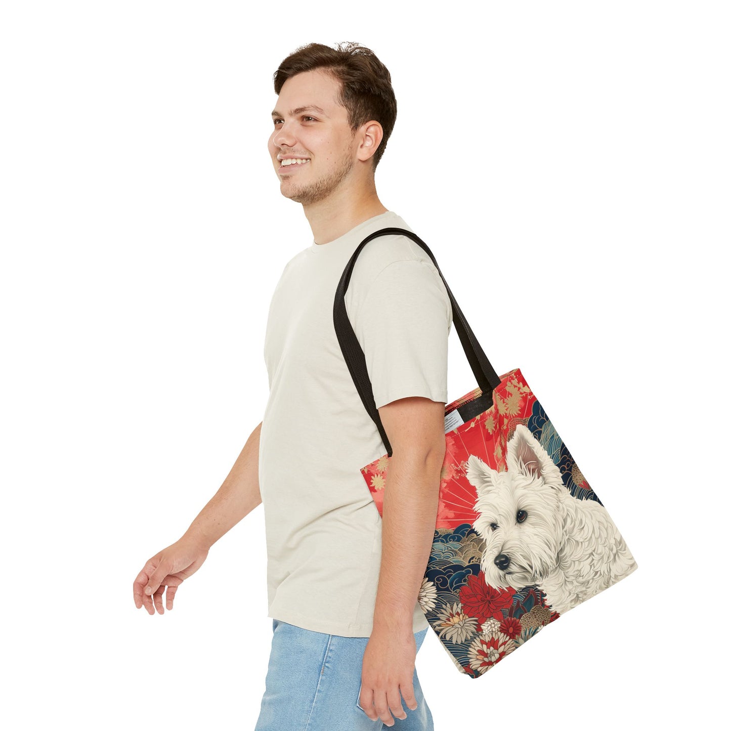 Westie Dream Tote Bag - Artistic Floral Canvas Gift for Dog Lovers - Darwin & Rose