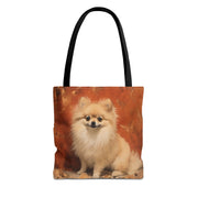 Pomeranian Charm Autumn Tote Bag, Eco-Friendly Dog Lover Gift