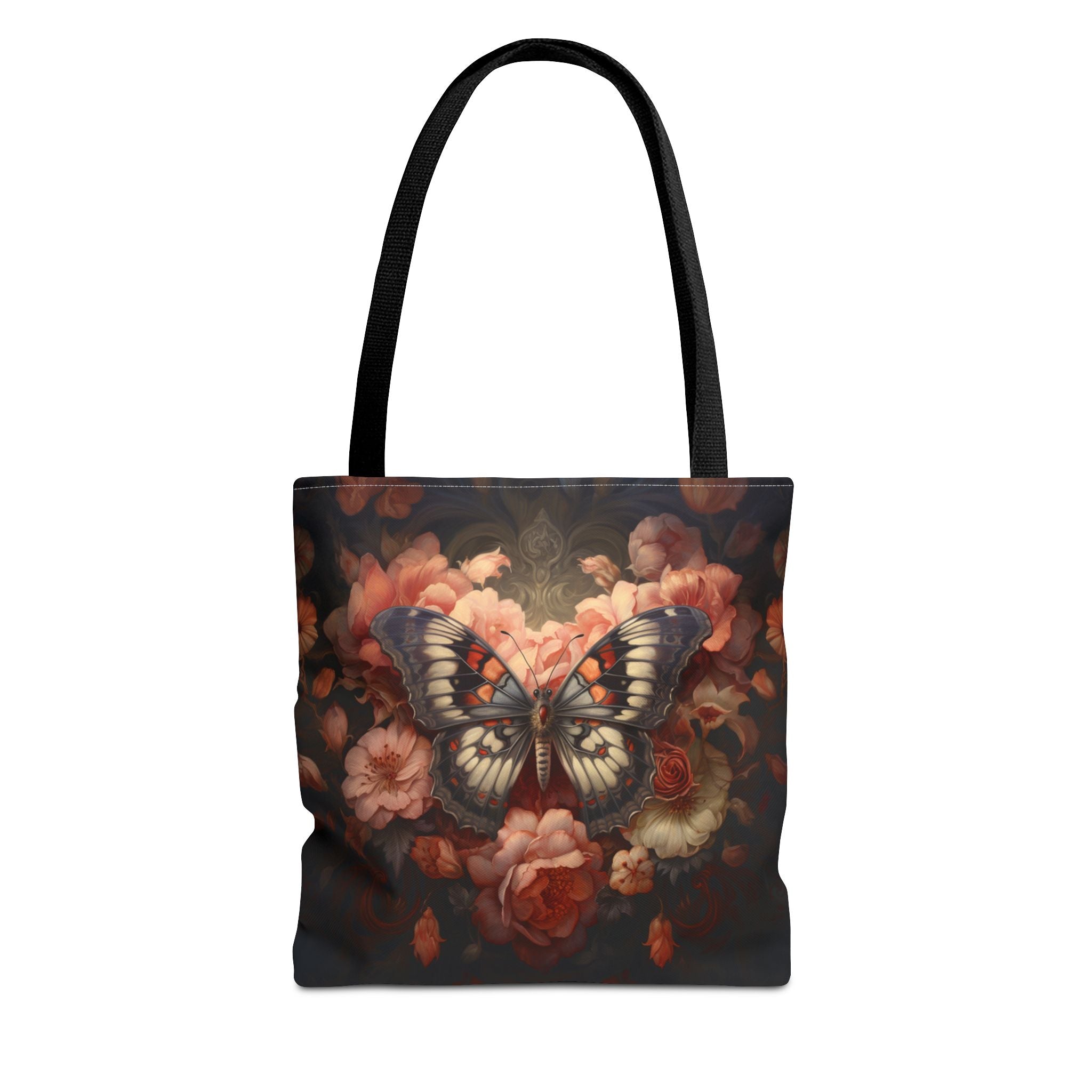 Butterfly Elegance Floral Tote Bag, Eco-Friendly Carry-All for Nature Lovers