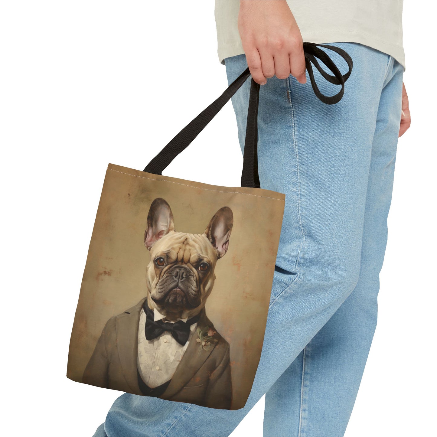 French Bulldog Dapper Tote, Eco-Friendly Canvas Bag for Dog Lovers