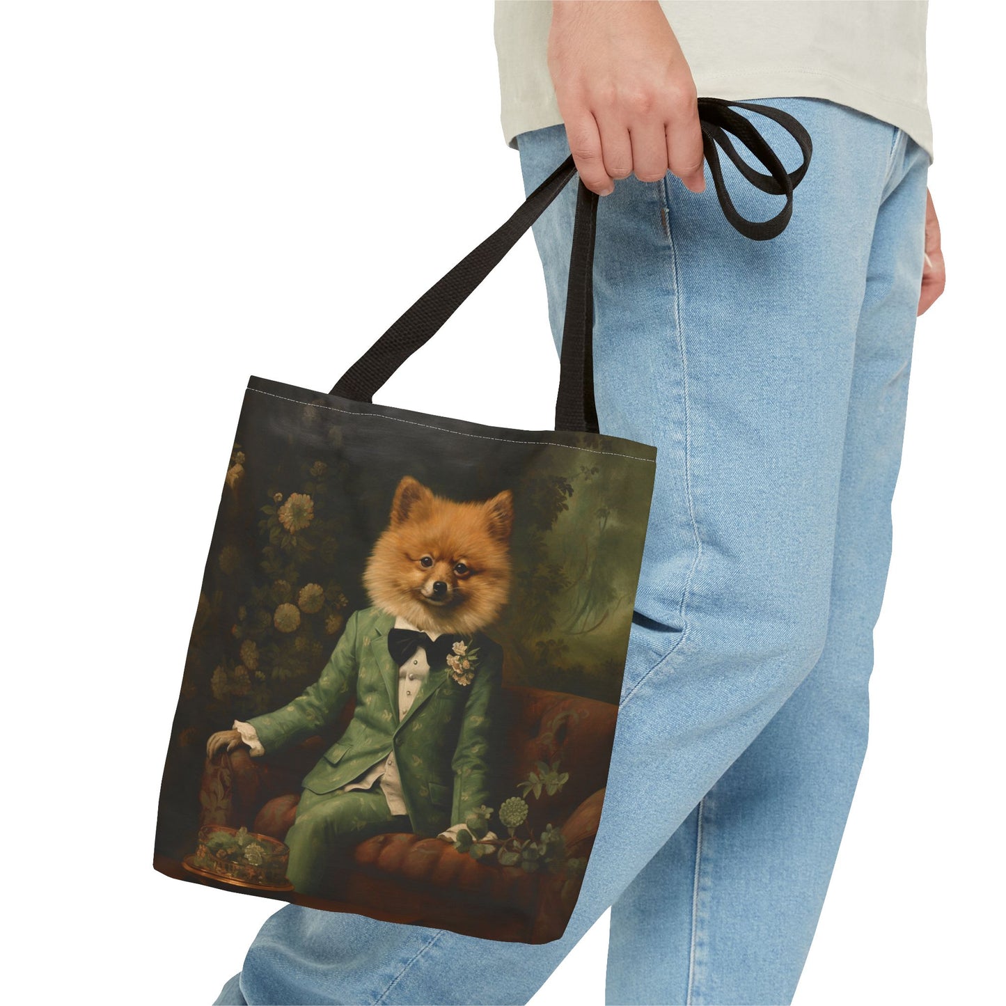 Regal Pomeranian Tote Bag, Eco-Friendly Canvas Art Shopper