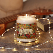 Sleepy Bull Terrier Candle - Romantic Rose Design Gift for Dog Lovers