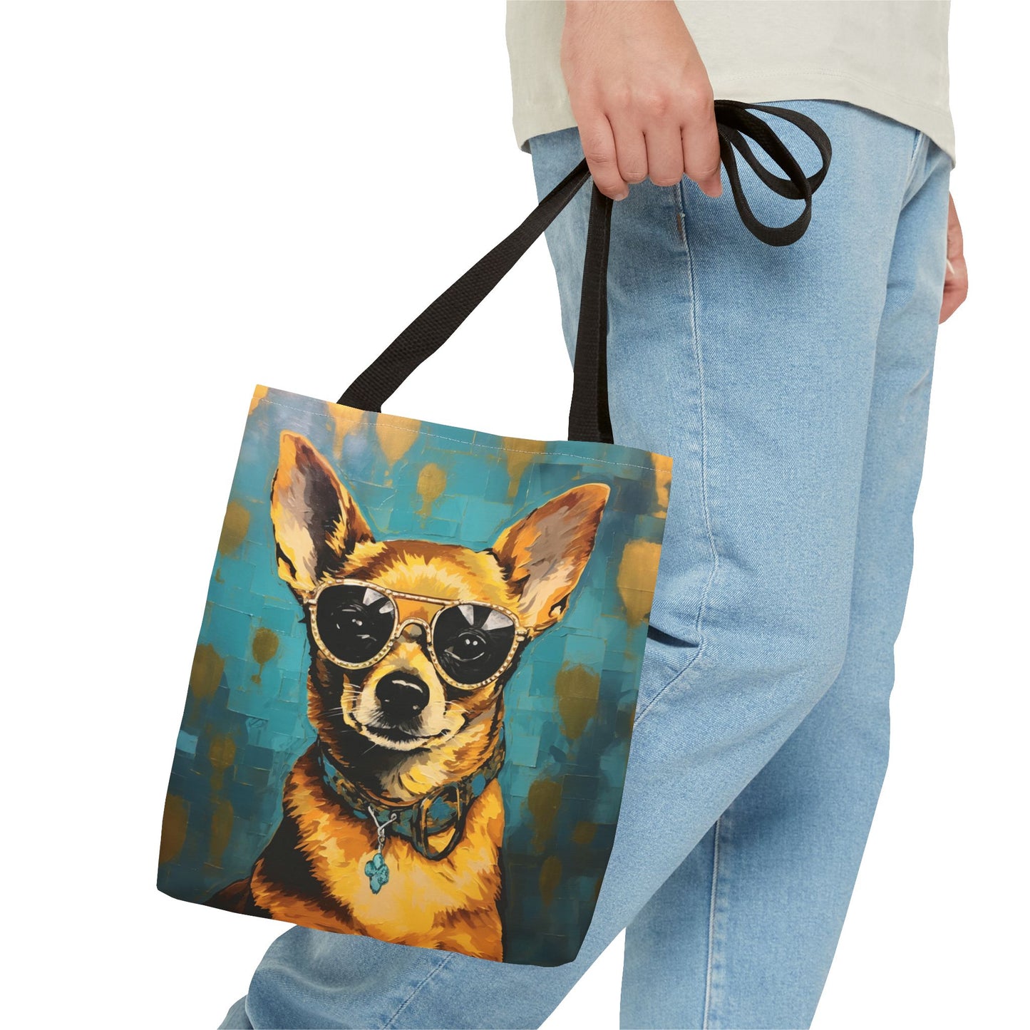 Chihuahua Glam Tote Bag – Retro Style Eco Canvas for Dog Lovers