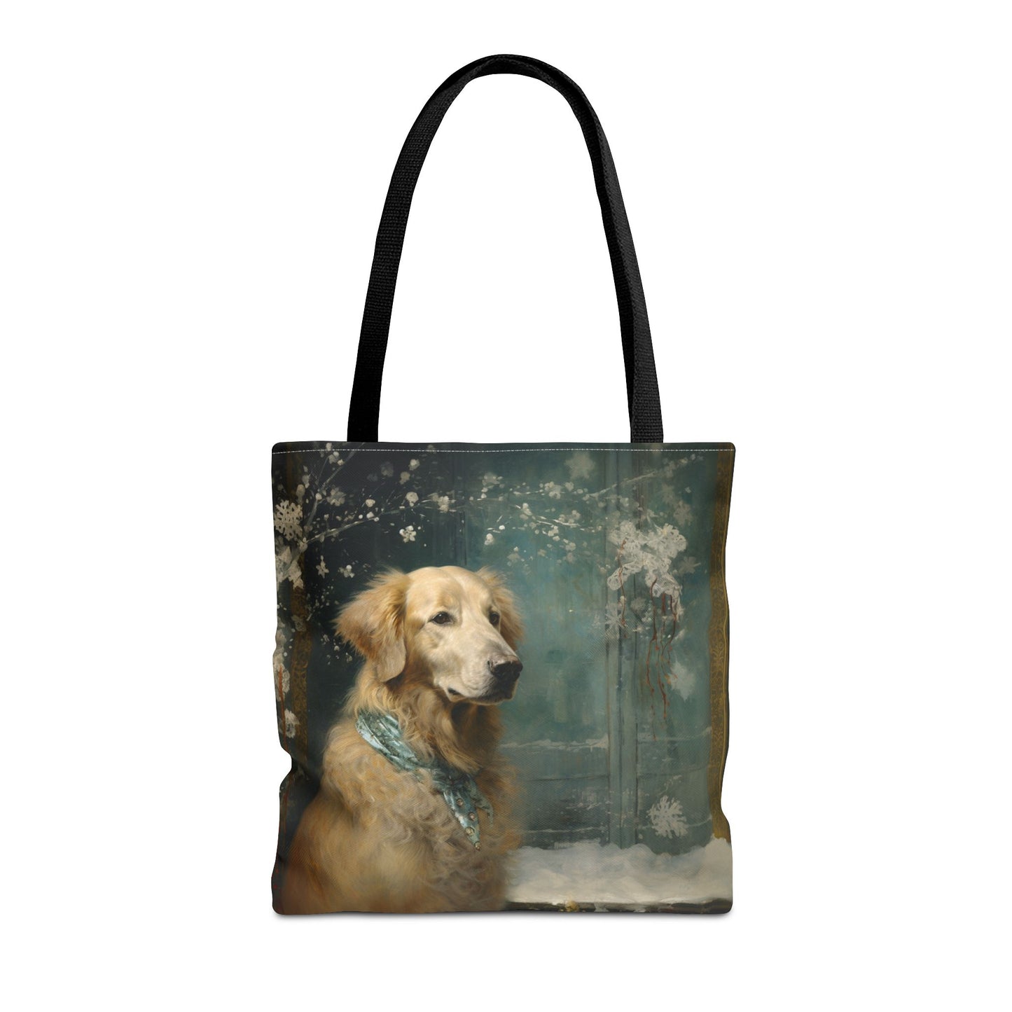 Golden Retriever Snowy Charm Tote Bag, Eco-Friendly & Reusable