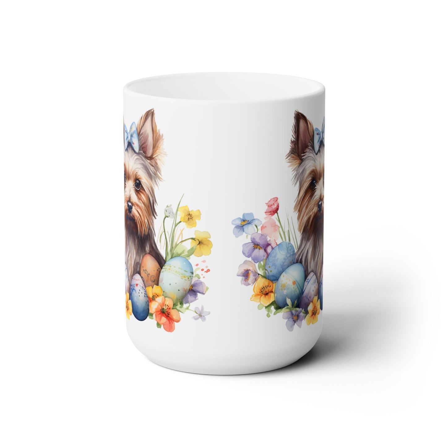 Yorkshire Terrier Easter Coffee Cup – Yorkie Lover Gift with Spring Charm