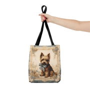 Yorkshire Terrier Elegance Tote Bag, Floral Eco-Friendly Canvas Gift