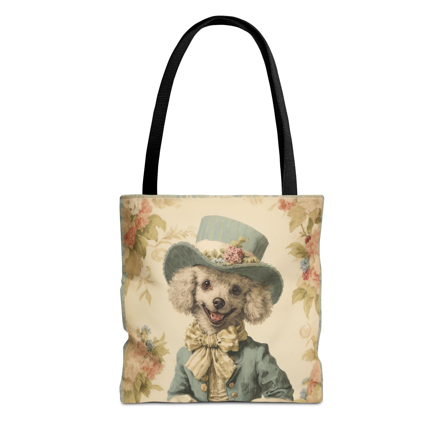 Poodle in Victorian Blue, Elegant Tote Bag for Dog Lovers