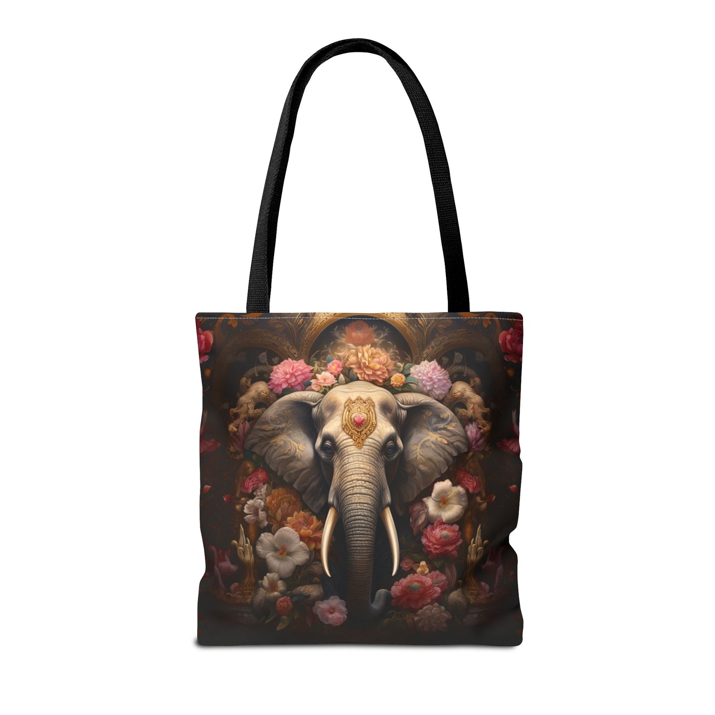 Elephant Floral Elegance Tote Bag - Eco-Friendly, Artistic, Reusable