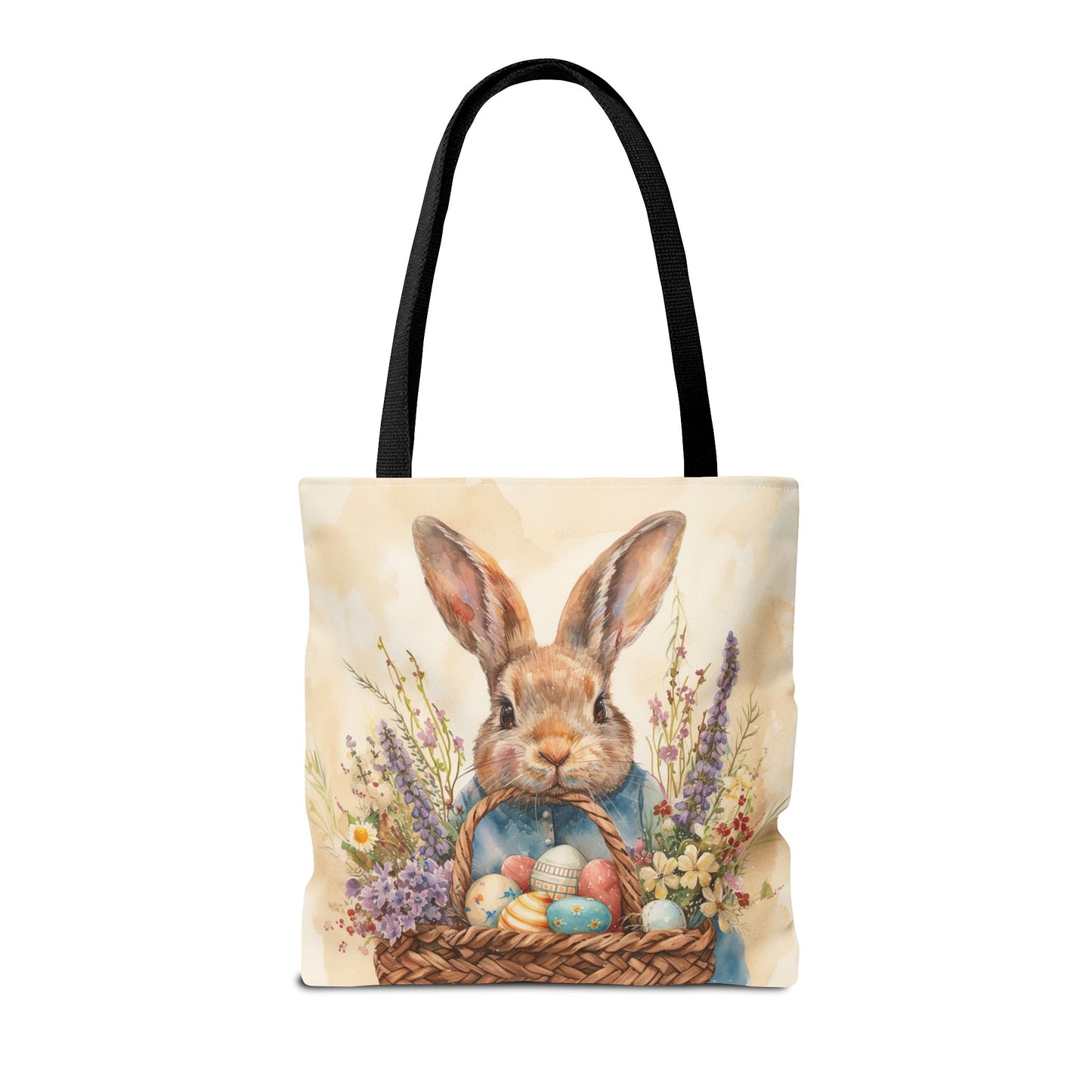 Easter Bunny Floral Market Tote Bag, Eco-Friendly & Stylish Gift