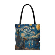 Starry Night Spaniel Tote Bag, Artistic Eco-Friendly Design