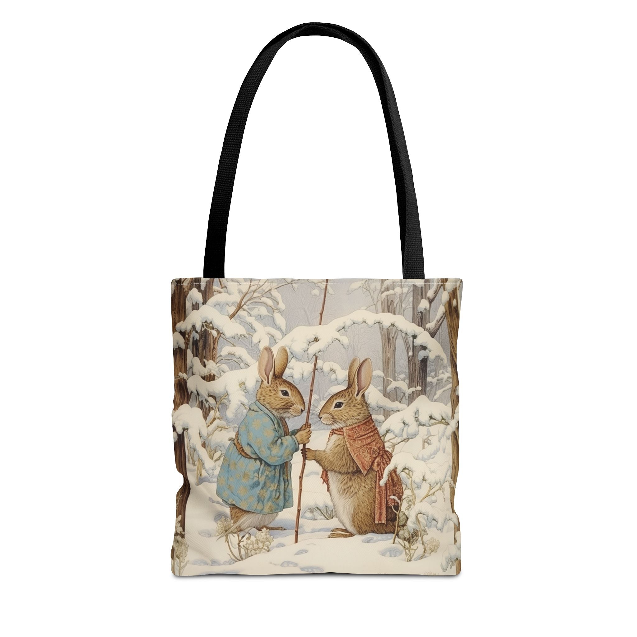 Winter Wonderland Rabbit Tote Bag, Eco-Friendly Canvas Gift