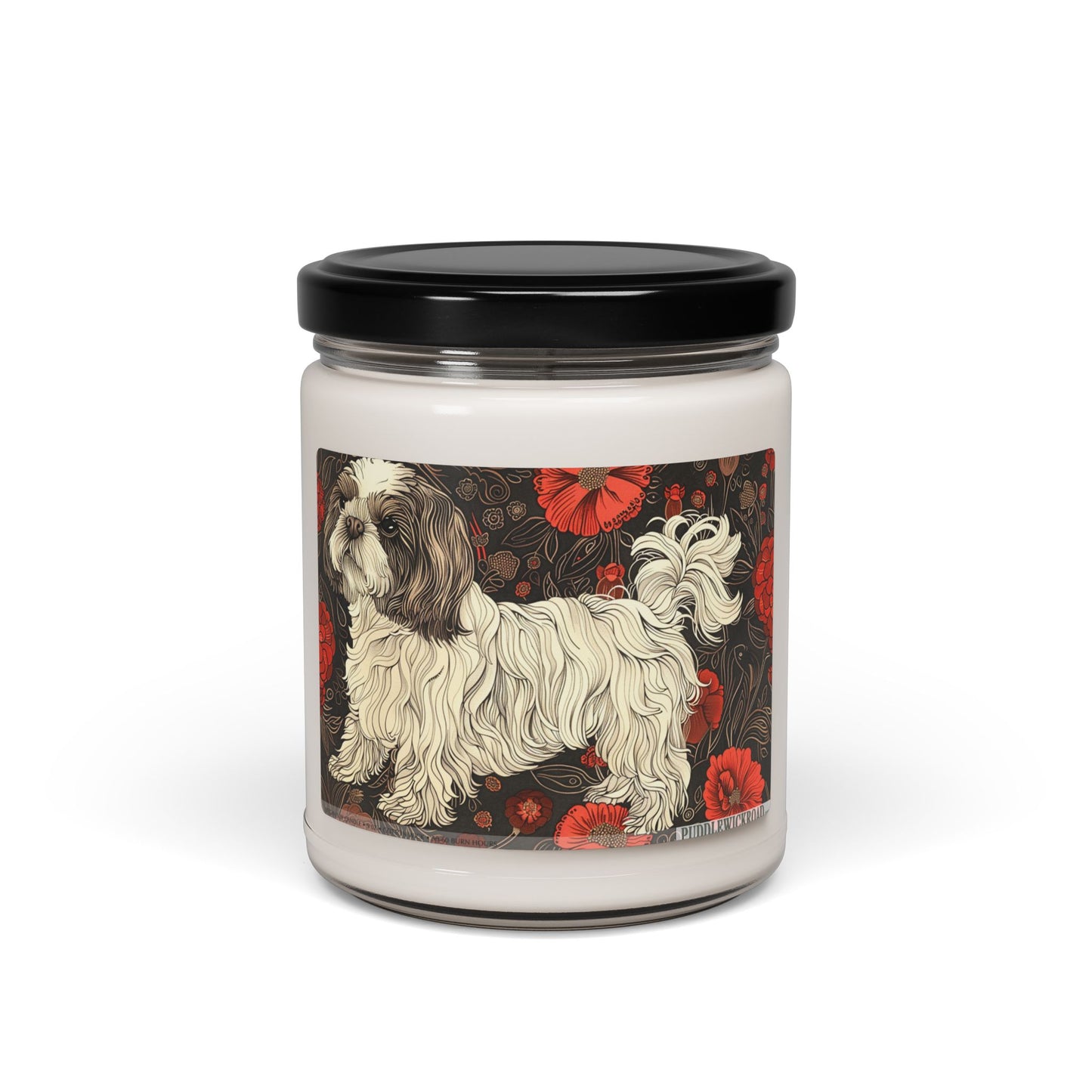 Shih Tzu Floral Soy Candle – Vintage Pet Lover Gift