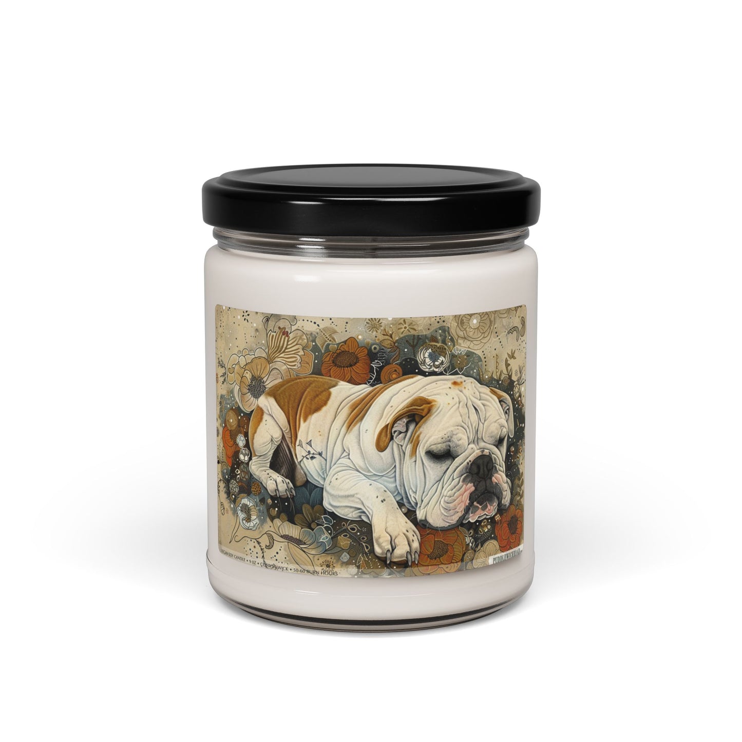 English Bulldog Vintage Art Candle – Cozy Memorial Gift