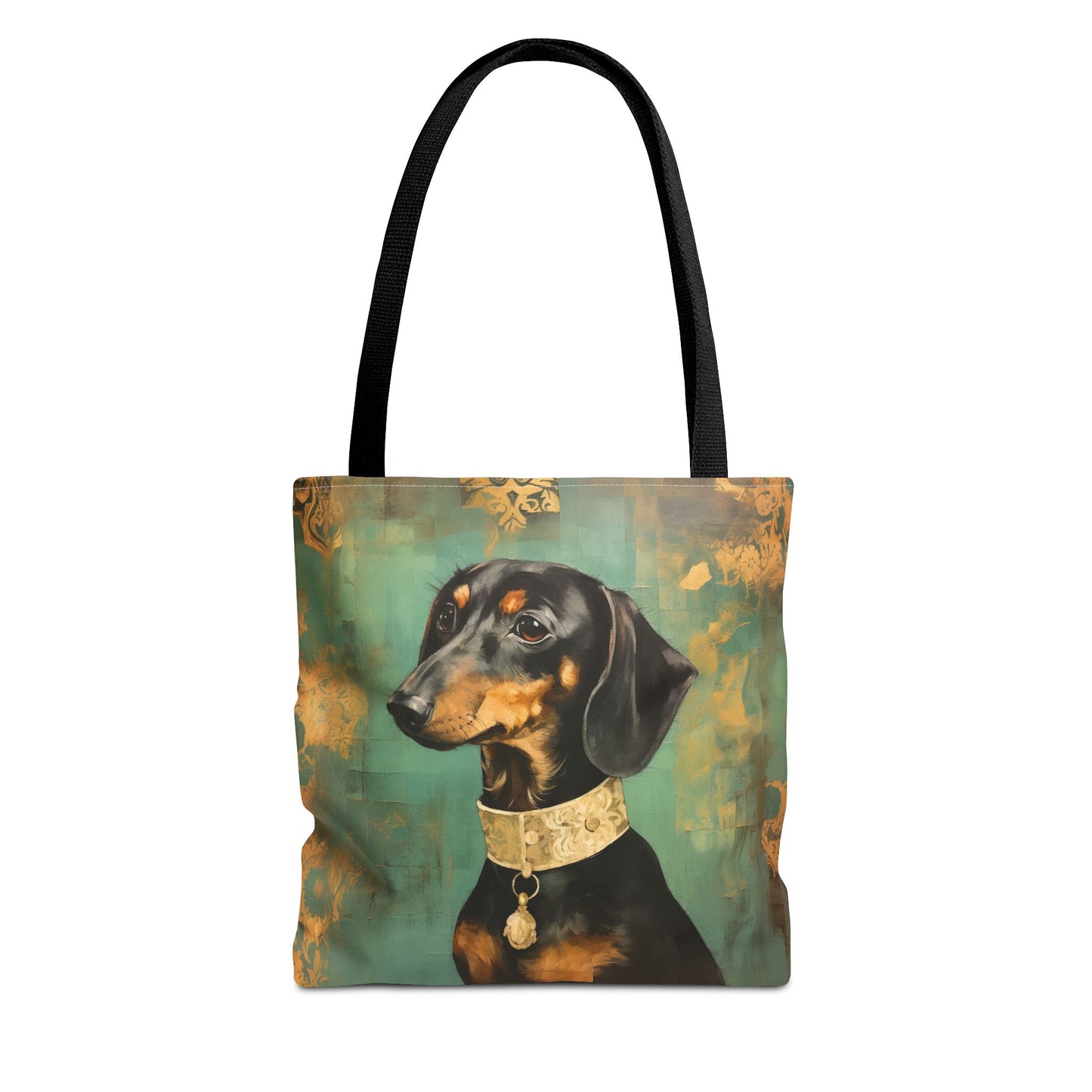 Dachshund Royal Portrait Tote Bag, Artistic Dog Lover Gift, Canvas Bag