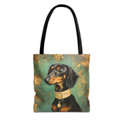 Dachshund Royal Portrait Tote Bag, Artistic Dog Lover Gift, Canvas Bag