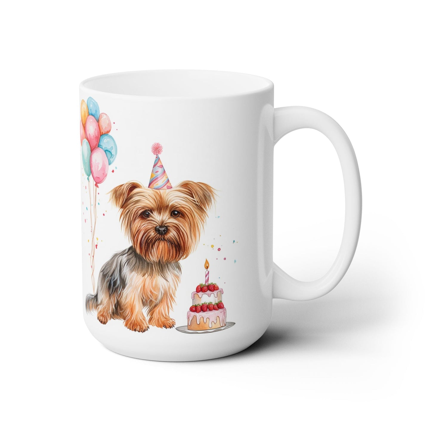 Yorkie Birthday Celebration Mug – Cute Yorkie Coffee Cup, Party Decor Gift