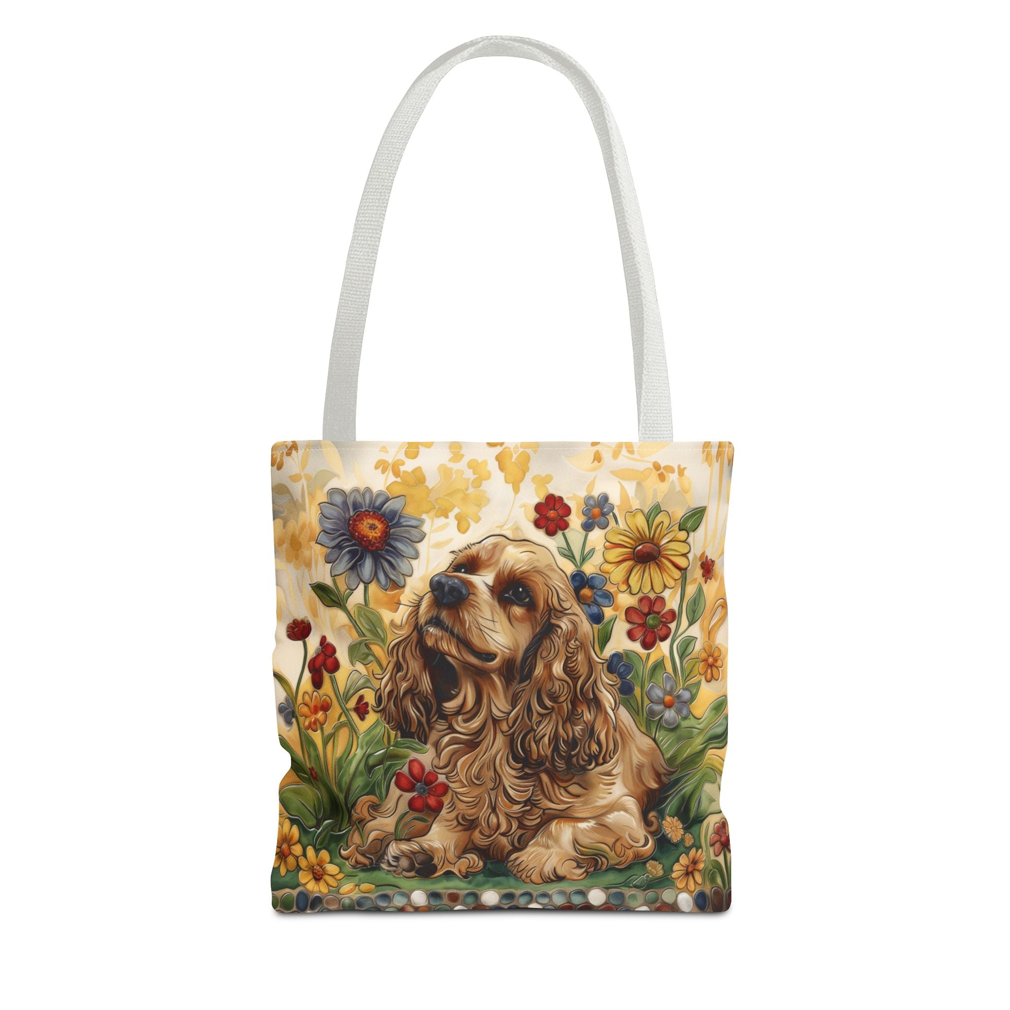 Cocker Spaniel Garden Blooms Canvas Tote Bag - Eco-Friendly Gift