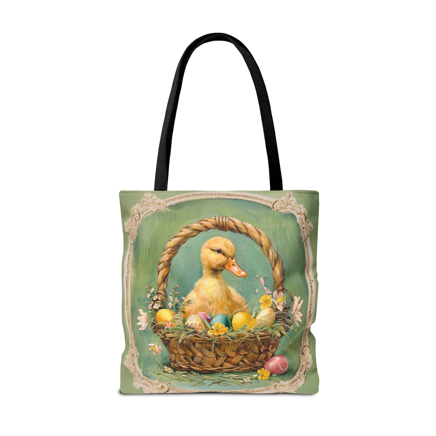 Whimsical Easter Duckling Tote Bag, Vintage Spring Design