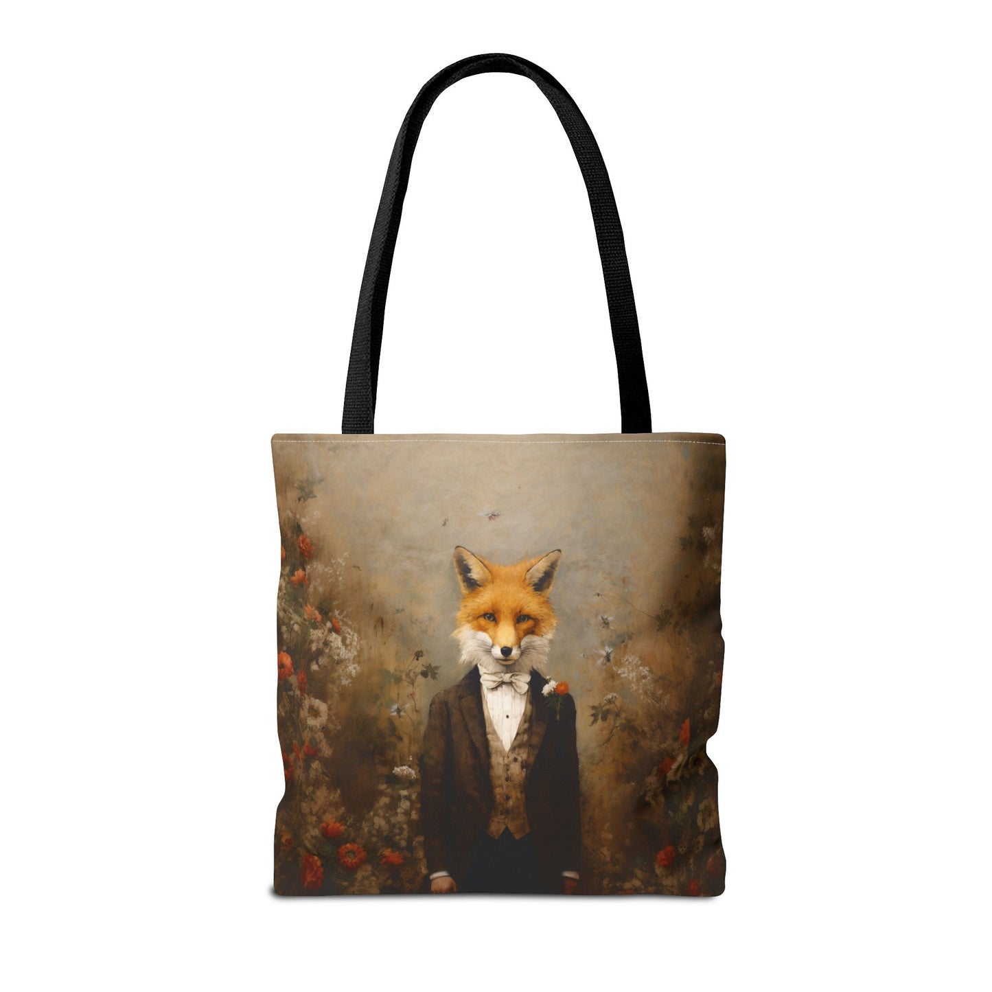 Elegant Fox Tote Bag - Vintage Art-Inspired Eco-Friendly Canvas Bag