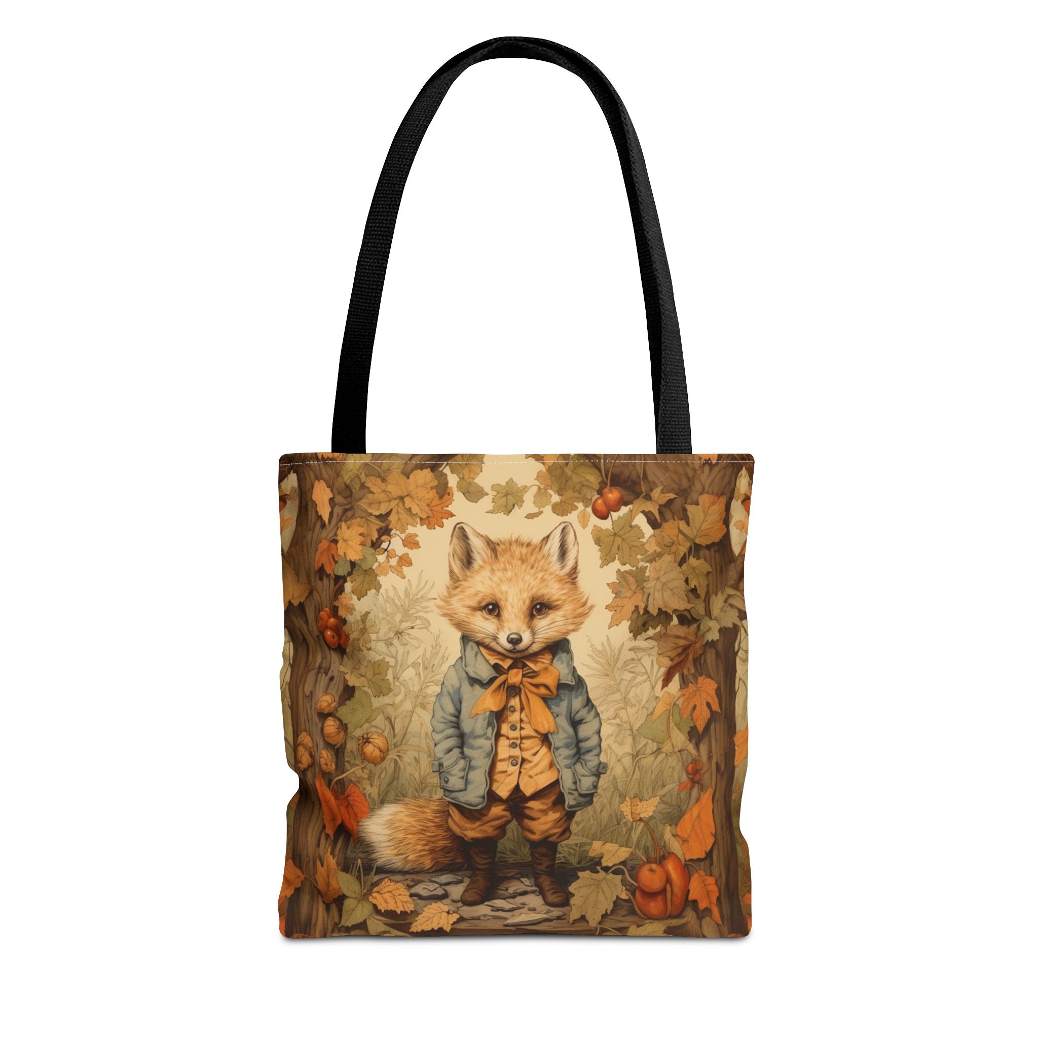 Vintage Autumn Fox Tote Bag - Eco-Friendly Reusable Canvas Bag