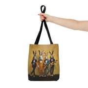 Bunny Band Canvas Tote Bag – Whimsical Art for Music & Nature Lovers