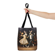 Easter Bunny Dance Tote Bag - Artistic and Eco-Friendly Grocery Bag