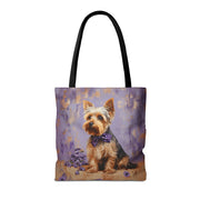 Yorkie Lavender Bliss Tote Bag, Artistic Eco-Friendly Gift for Dog Moms