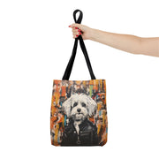 Maltese Rock Star Canvas Tote Bag, Vibrant Eco-Friendly Design for Dog Lovers