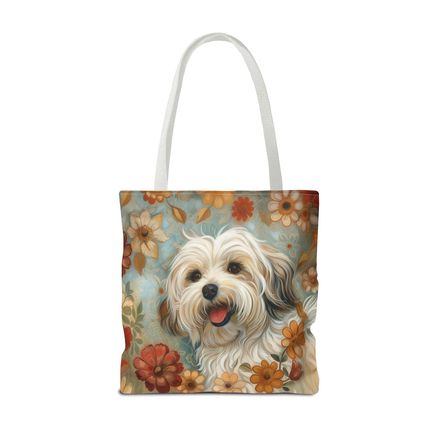 Havanese Floral Bliss Tote Bag – Canvas Market Bag for Dog Lovers