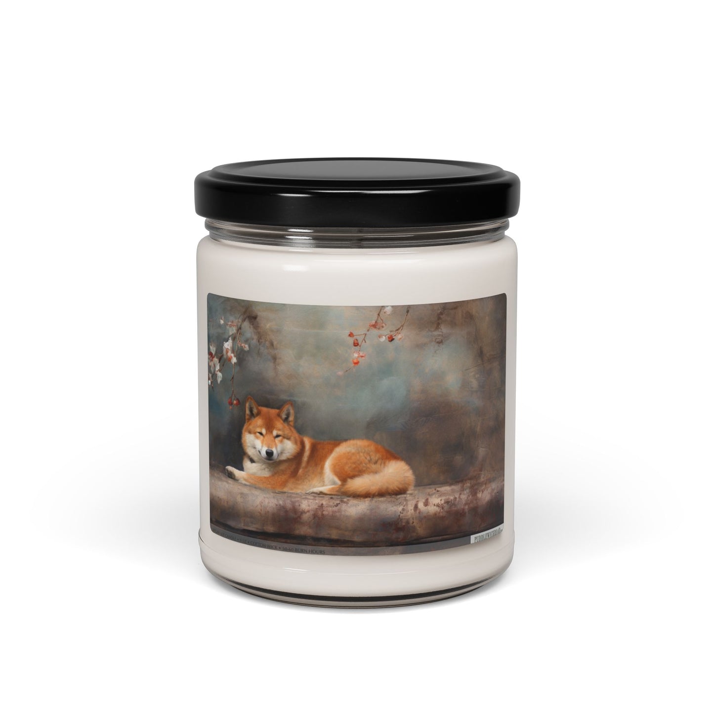 Tranquil Shiba Inu Candle – Vintage Art Design for Dog Lovers